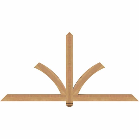Ekena Millwork Redmond Smooth Timber Gable Bracket, Western Red Cedar, 72"W x 36"H x 3 1/2"D x 3 1/2"F, 12/12 Pitch GBW072X36X0404RED00SWR